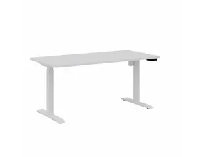 Bureau droit eol lutz 2 reglable hauteur l1600x800mm  plateau blanc neige pietement blanc — Non classé