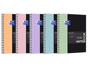 Notebook oxford etudiant integrale 4 trous 230x297mm   160 pages optik paper 5x5 col pastel ass lot de 20 blocs — Non classé