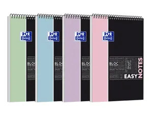Bloc oxford etudiant easynotesreliure integrale  210x315mm  160p 4 trous reglure 5x5 pastel ass lot de 15 blocs — Non classé