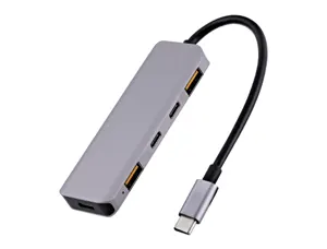 Hub t'nb iclick 5 en 1 2 usb-c 2 usb-a 1 usb-c power   delivery 100w coloris         aluminium — Non classé