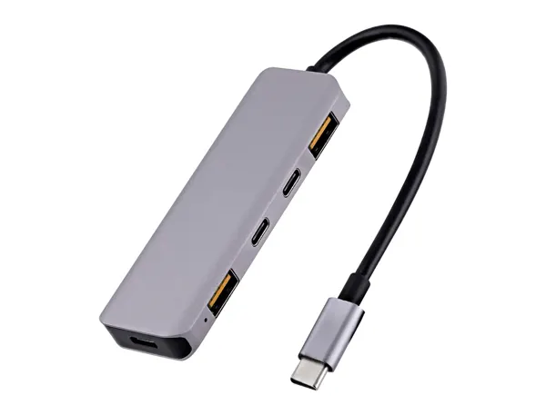 Hub t'nb iclick 5 en 1 2 usb-c 2 usb-a 1 usb-c power   delivery 100w coloris         aluminium — Non classé
