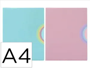 Pochette coin viquel rainbow pastel polypropylene a4 4     positions coloris aleatoire — Non classé