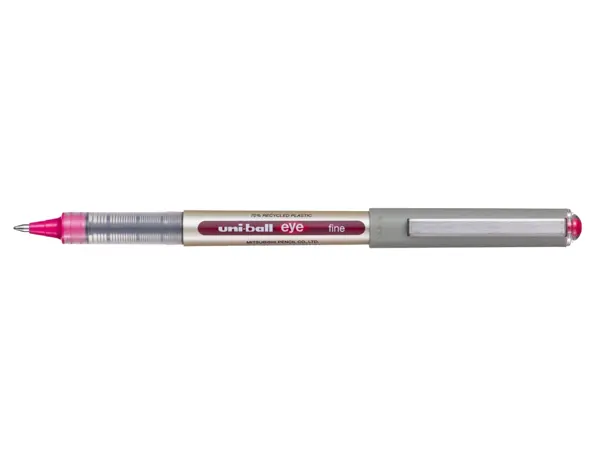 Roller uniball eye plastique recycle encre liquide         ecriture moyenne pointe metal coloris pourpre — Non classé
