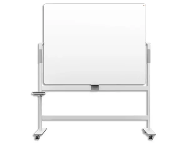 Tableau nobo blanc mobile 360 degres surface magnetique 4 roulettes 1500x1200mm — Non classé