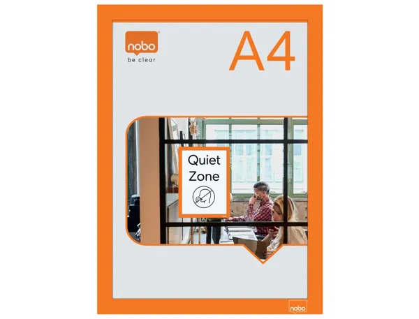 Porte-affiche nobo magnetique autocollant a4 cadre coloris  orange — Non classé