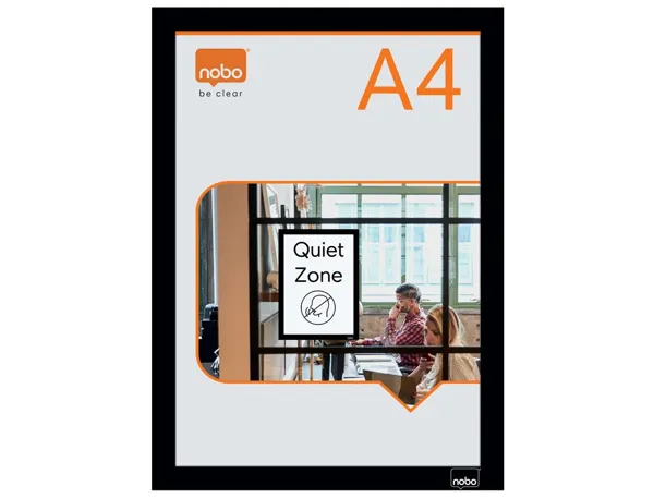 Porte-affiche nobo magnetique autocollant a4 cadre coloris  noir — Non classé