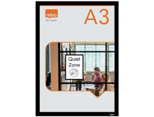 Porte-affiche nobo magnetique autocollant a3 cadre coloris  noir — Non classé