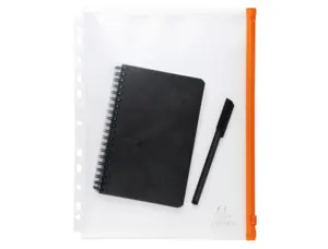 Pochette zip perforee exacompta exactive a4 pp      fermeture coloris orange      paquet 5 unites — Non classé