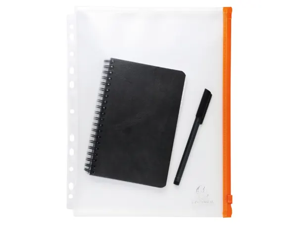 Pochette zip perforee exacompta exactive a4 pp      fermeture coloris orange      paquet 5 unites — Non classé