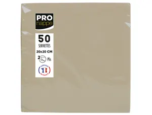 Serviette exacompta micro-gauffre ouate 2 plis    38x38cm coloris ficelle       paquet 40 unites — Non classé