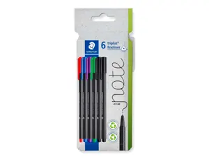 Feutre staedtler triplus fineliner 334 triangulaire    pointe superfine 0,3mm        coloris assortis etui carton — Non…