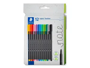 Feutre staedtler triplus fineliner 334 triangulaire    pointe superfine 0,3mm        coloris assortis etui carton — Non…