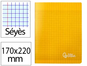 Cahier piqure liderpapel couverture pp 170x220mm 96p   seyes coloris jaune — Non classé