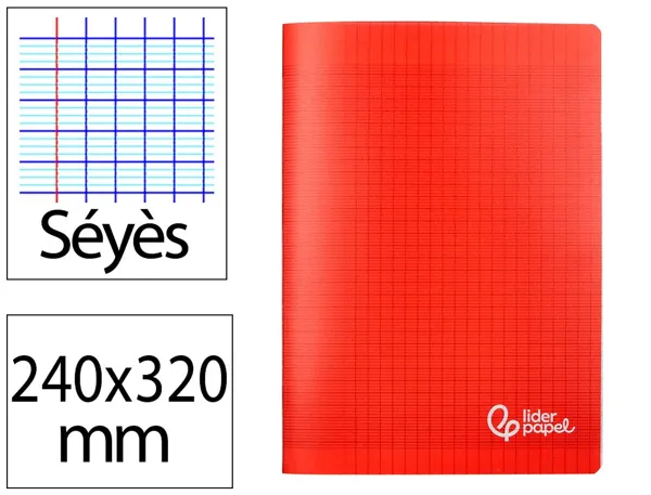 Cahier piqure liderpapel couverture pp 240x320mm 48p   seyes coloris rouge — Non classé