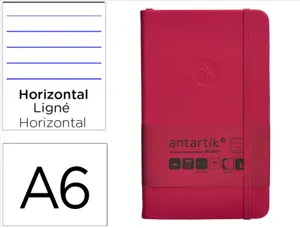 Carnet fermeture elastique antartik notes couverture     rigide a6 ligne 100 feuilles  80gr fsc coloris framboise — Non…