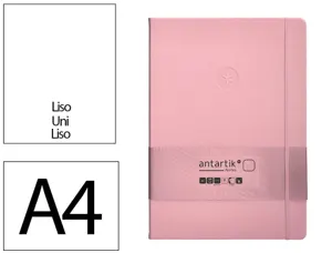 Carnet fermeture elastique antartik notes couverture rigide a4 papier uni ivoire 100 feuilles 80gr fsc rose pastel — Non…