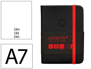Carnet fermeture elastique rouge antartik notes couverture rigide a7 papier uni ivoire 80 feuilles 80gr fsc noir — Non classé