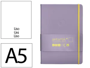 Carnet fermeture elastique jaune antartik notes couverture rigide a5 papier uni ivoire 100 feuilles 80gr fsc lilas — Non…