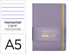 Carnet fermeture elastique jaune antartik notes couverture rigide a5 ligne 100 feuilles 80gr fsc coloris lilas — Non classé