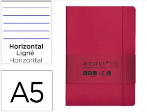Carnet fermeture elastique antartik notes couverture     souple a5 ligne 100 feuilles  80gr fsc coloris framboise — Non…