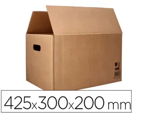 Caisse americaine q-connect fond automatique et poignees  carton cannelure 5mm          425x300x200mm coloris kraft — Non…