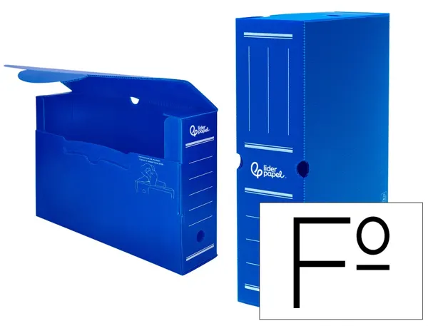 Boite a archives liderpapel polypropylene ondule dos      100mm 360x100x260mm coloris   bleu — Non classé
