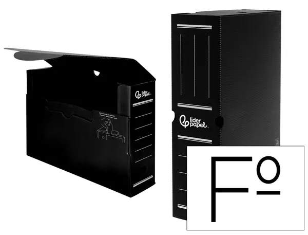 Boite a archives liderpapel polypropylene ondule dos      100mm 360x100x260mm coloris   noir — Non classé