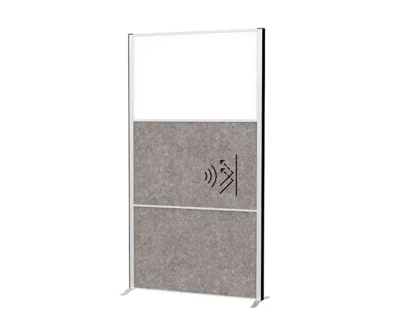 Cloison maul connecto 180x100cm fixe 2 modules acoustiques gris fonce + 1 module tableau blanc cadre — Non classé