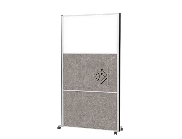 Cloison maul connecto 180x100cm mobile 2 modules acoustiques gris fonce + 1 module tableau blanc cadre — Non classé