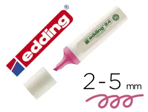 Surligneur edding 24 ecoline rechargeable pointe biseautee trace 2/5mm encre base eau    coloris rose — Non classé