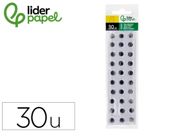 Oeil adhesif liderpapel blanc avec pupille noire sachet 30  unites — Non classé