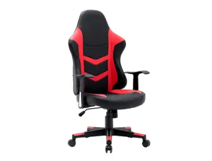 Chaise gaming q-connect orvieto simil cuir base metallique  haut max 1200 larg 500 prof   510mm roues premium noir-rouge —…