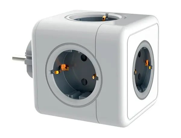 Multiprise q-connect power cube 5 en 1 connexion directe prise murale 5 prises courant 75x75x112 mm — Non classé