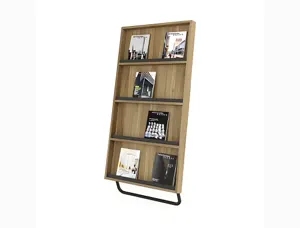 Presentoir sol paperflow modele b gamme bois structure acier 2 tablettes finition    coloris noir — Non classé