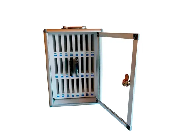 Armoire rangement cep mobisafe pour 24 telephones   portables verrou securite cle numerotation emplacements — Non classé
