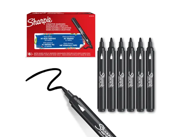 Marqueur sharpie creatif pointe ogive trait 2,5mm      encre acrylique coloris noir — Non classé