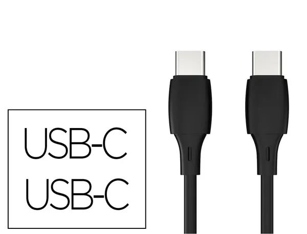 Cable q-connect usb-c vers usb-c pvc longueur 2m coloris noir — Non classé