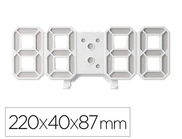 Horloge murale q-connect numerique avec temperature 3  alarmes et controle sonore    dimensions 220x40x87mm — Non classé