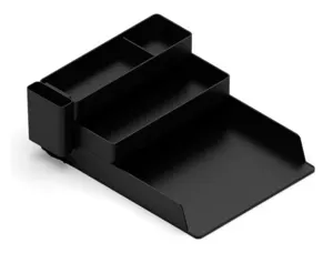 Bac rangement q-connect plastique 4 compartiments     coloris noir — Non classé