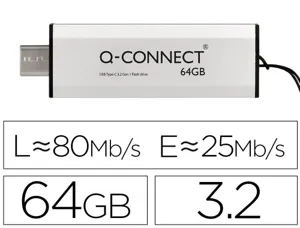 Cle usb q-connect flash drive 64 gb 3.2 type-c — Non classé