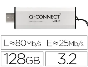 Cle usb q-connect flash drive 128 gb 3.2 type-c — Non classé