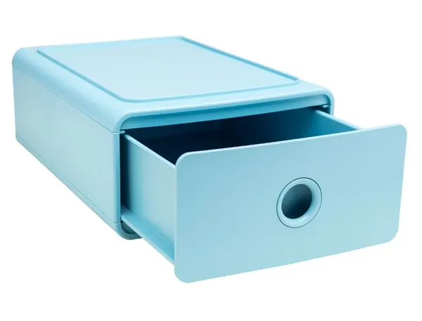 Module classement exacompta tiny box skandi 1 tiroir      monobloc plastique recycle    265x190x107mm coloris bleu — Non…