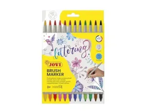 Feutre jovi lettering double pointe pinceau/fine coloris   assortis etui 12 unites — Non classé