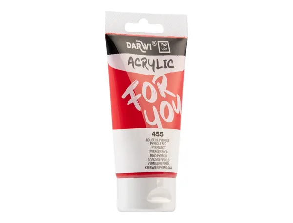 Peinture darwi for you acrylic tube 75ml coloris rouge de pyrrole — Non classé