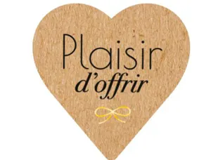 Etiquette autocollante avery plaisir d'offrir forme coeur  kraft 37x37mm rouleau 500     unites — Non classé