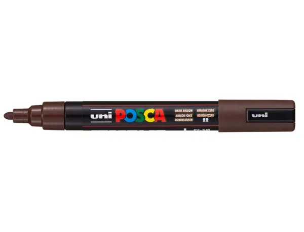 Marqueur posca pc5m peinture base eau inodore tout support pointe moyenne trait          1,8-2,5mm coloris marron — Non…