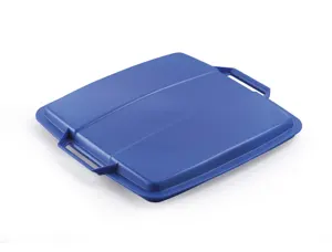 Couvercle durable poubelle durabin capacite 90l carre    avec poignee coloris bleu — Non classé