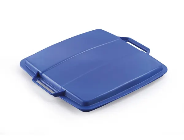 Couvercle durable poubelle durabin capacite 90l carre    avec poignee coloris bleu — Non classé