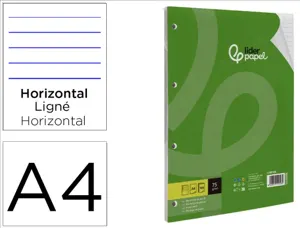Feuillet mobile liderpapel a4 perfore ligne 75g marge 4     trous paquet 100 feuilles — Non classé