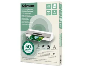 Pochette plastification fellowes brillante format a6  leger coloris transparent     boite 100 unites — Non classé